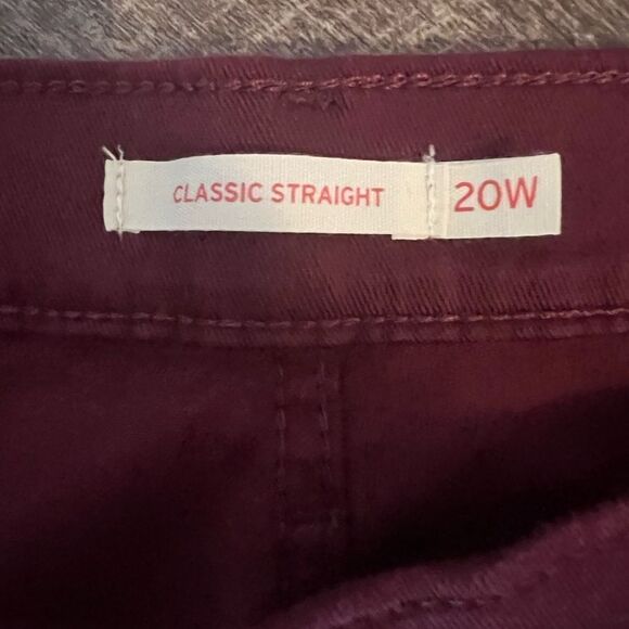 Levi's Plus Classic Straight Jeans Windsor Wine- Size 20W - Picture 9 of 13